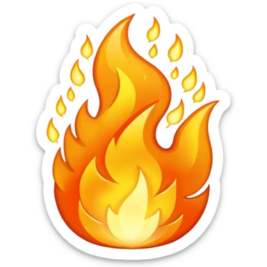 glitter fire sticker