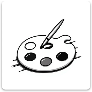 art palette with paintbrush sticker