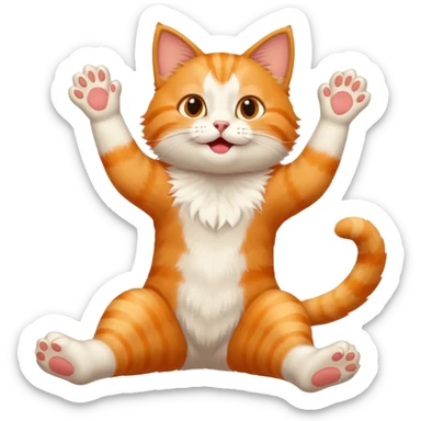 Funny Cat with feet in the air sticker