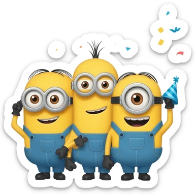 Tous les minions en train de faire la fete sticker