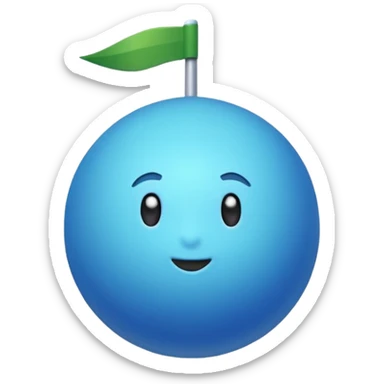 Una bola Azul claro🔵 con una flecha de verdadero ☑️ en el sentro de la bola azul  sticker