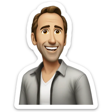 Nicolas Cage insanely smiling sticker