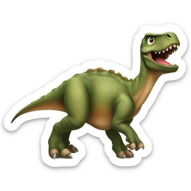 Dinosauro che batte il cinque a un cane sticker