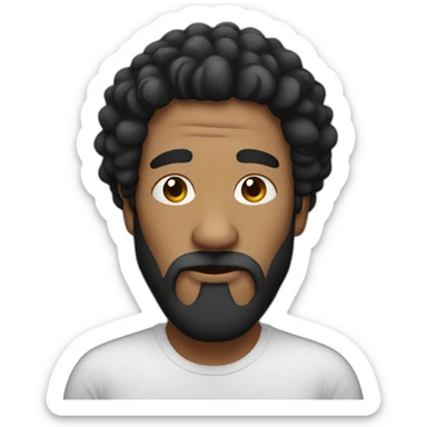 big nose man with black rasta hair sticker