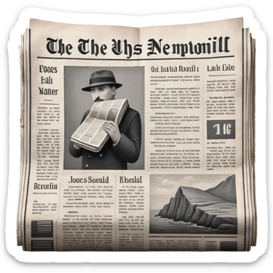 generate realistic detailed news paper sticker