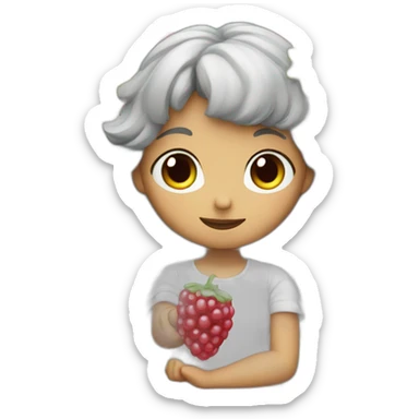 the berries round and ripe with angel wings sticker