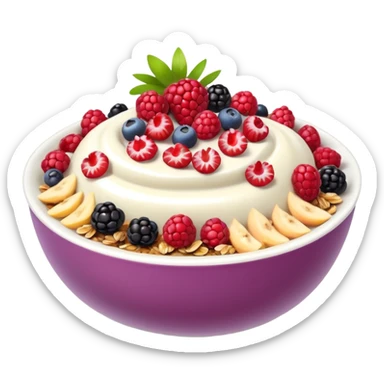 Yoghurt bowl with fruit sticker