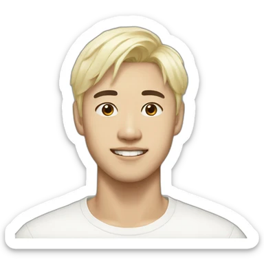 Korean with short bleached blond hair in his 20s sticker