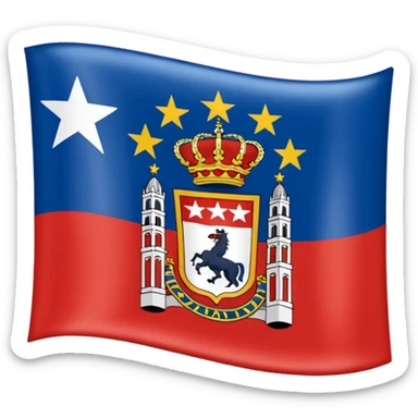La bandera de la Comunidad de Madrid con sus 7 estrellas blancas sticker