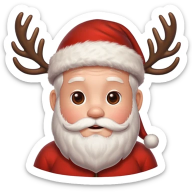 cute reindeer with santa sticker