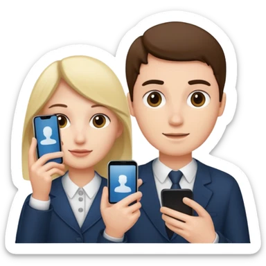 pink video call between one person holding the phone with a person on the phone screen sticker