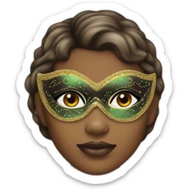 girl mardi gras mask neutral skin sticker