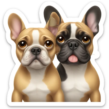 2 french bulldogs sticker