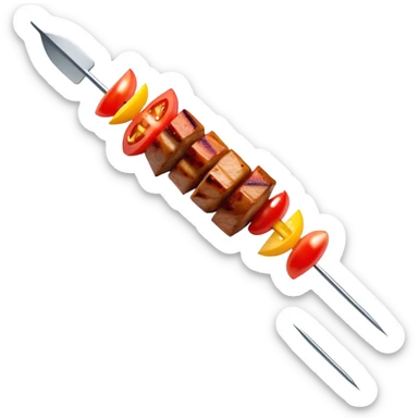 Shashlik on skewer sticker