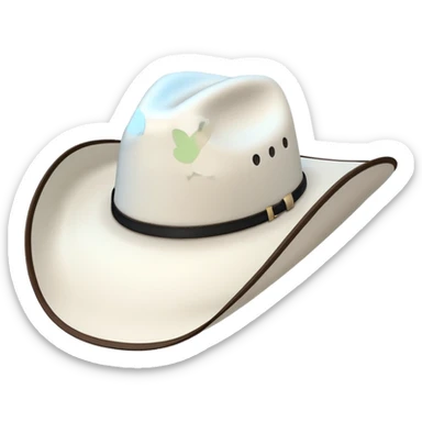 white cowboy hat black outline sticker