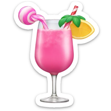 Coctail with bubble gum sticker