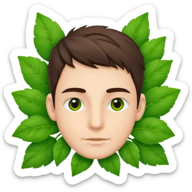 Adam, with fresh green leaves woven together sticker