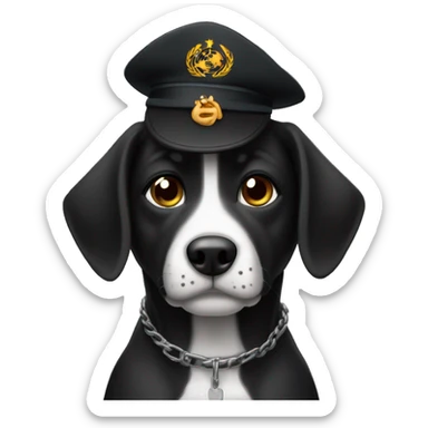 Un perro negro con la tripa blan sticker