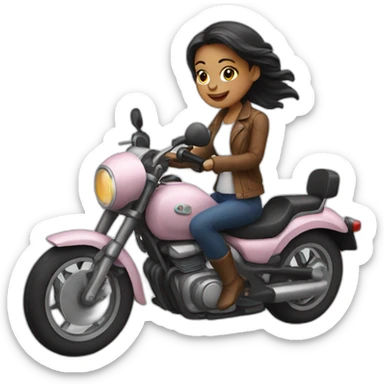 Girl on motorbike sticker