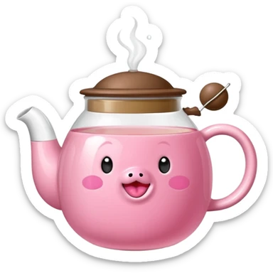Orsacchiotto con fiocco coquette rosa con un bubbone tea in mano sticker