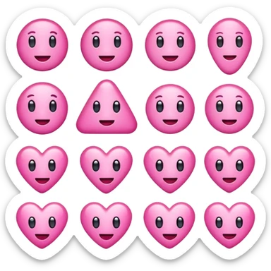 Pink emojis sticker