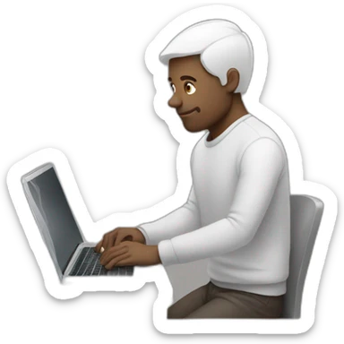 white man working on macbook sticker