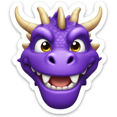 Purple dragon smiling sticker