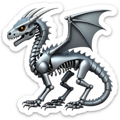 A skeleton robot dragon  sticker