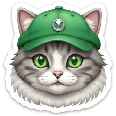 A cat wearing cap sticker