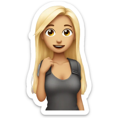 Flirting girl blush sticker