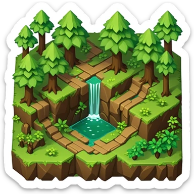 StarCraft-inspired, isometric RTS rugged terrain tile forest sticker