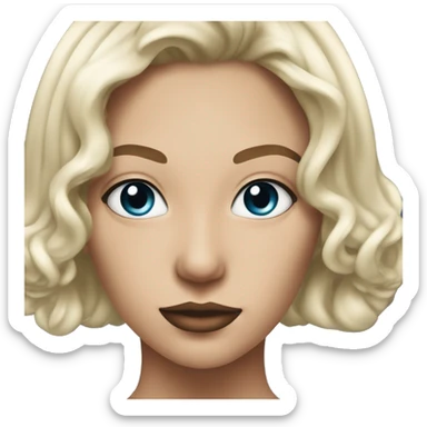 Femm noir de peau avec une coupe carré bleu sticker