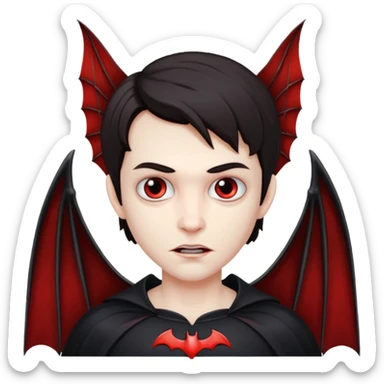 Vampire with bat wings sticker
