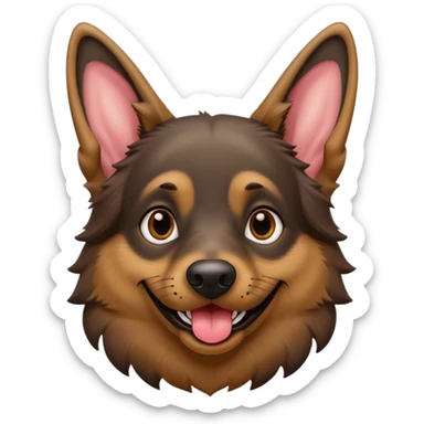 cartoon style dark German Shepherd dog with longer tongue hanging out  sticker