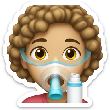 Girl with inhaler sticker