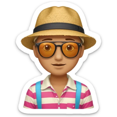 fotographer with summer clothes and sun glasses sticker