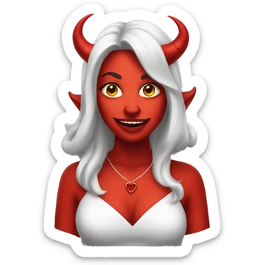 Pretty female devil sticker