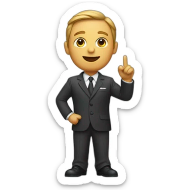 Man raising hand in suit sticker