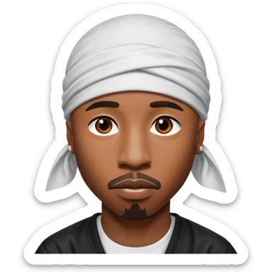 2Pac only face and durage sticker