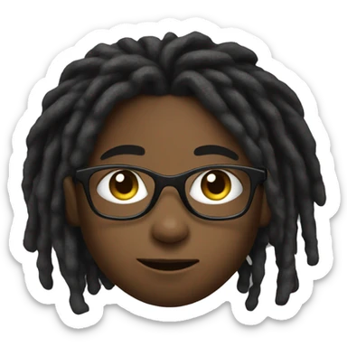 african kid with dreads and glasses sticker