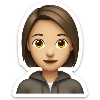 Girl with short straight brown hair sticker