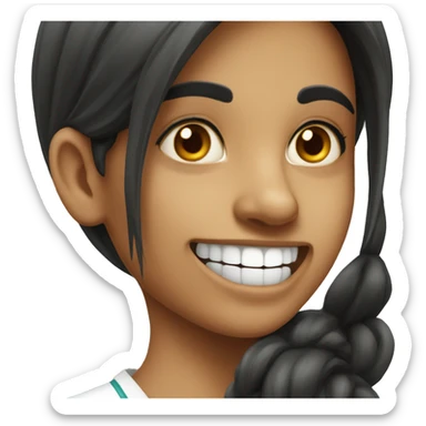 Long dark hair Indian girl dentist sticker