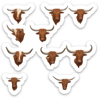 bull, Texas Longhorn, brindle, long long long long horns, full body sticker