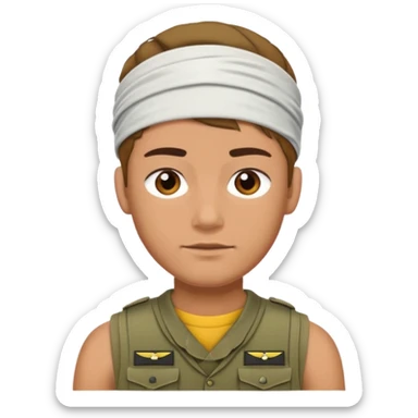 army guy with sleveless and head band  sticker