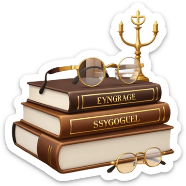 Give me 4 emojis, not an image with a bunch of emojis. Emojis about learning English for young adults that have jewish charedi teacher sticker