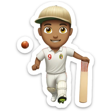 Ronaldo playing cricket sticker