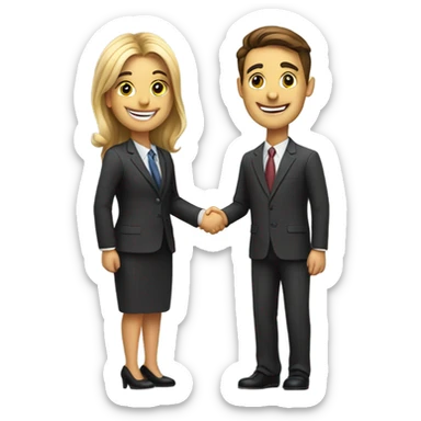 client customer shaking hands sticker