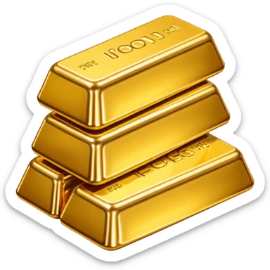 Mountain of gold bars sticker