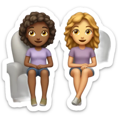 Two girls in a Comfy sofa sticker