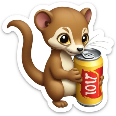 Weasel drinking beers sticker